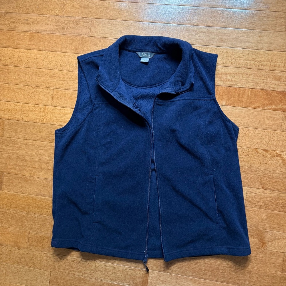 Natural Reflections Women’s Navy Blue Fleece Vest size XL EUC
